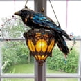 thumbnail image 4 of Gothic Hanging Ornament Catch The Sun Gothic Crow On Lantern Decoration Lantern 2D, 4 of 4