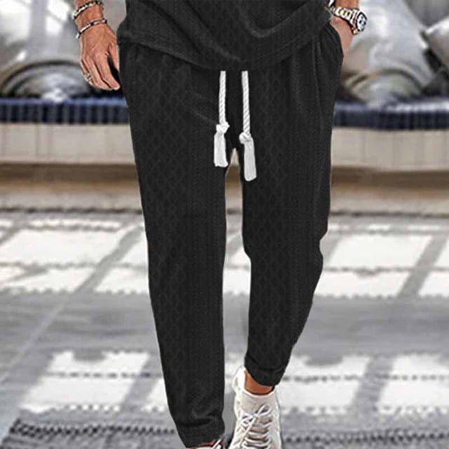 AherBiu Joggers for Men Drawstring Elastic Waist Sweatpants Silm Fitted Loose Athletic Running Workout Pants with Pockets