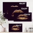 thumbnail image 4 of Designart Sexy Golden Metallized Female Lips II Canvas Wall Art, 4 of 4