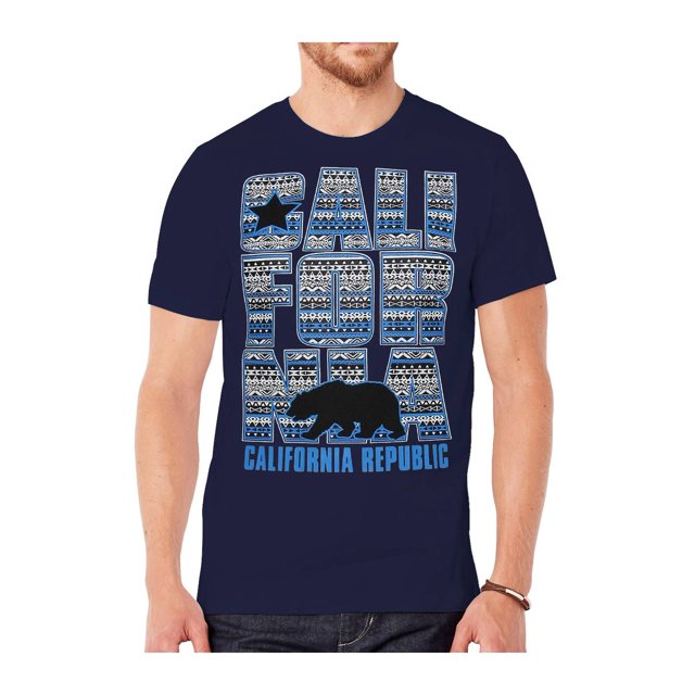 T-Shirt à Motif Tribal Bleu République de Californie pour Homme - Marine - Très Grand
