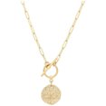 thumbnail image 1 of Collier Pendentif en Or 18K Médaillon Paperclip Chian Ras du Cou Superposition Bijoux pour Femmes Filles (Style 1), 1 of 4