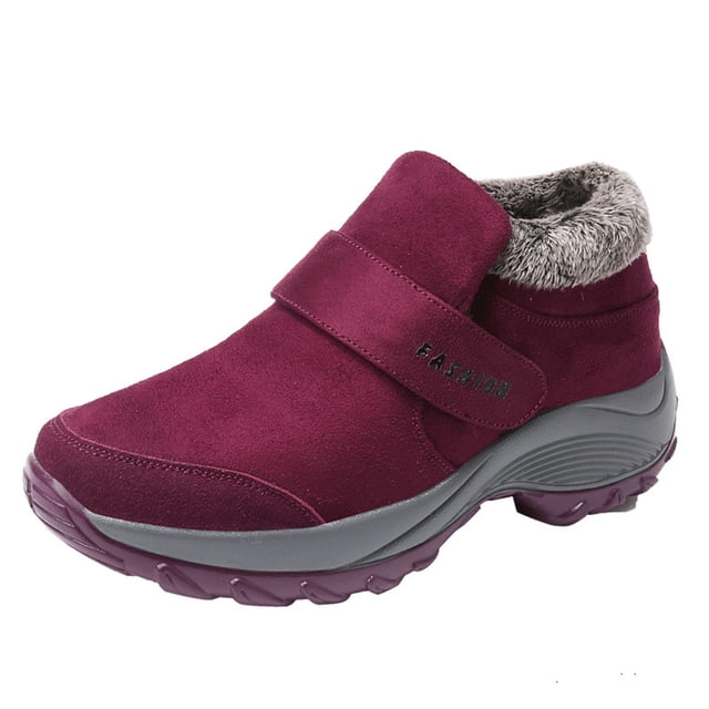 Espadrilles de Randonnée Mode Polyvalentes pour Hommes et Femmes en Velours Chaud d'Hiver avec Boucle en Velours