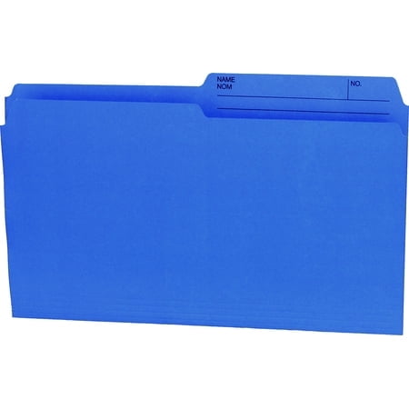 Hilroy 65162 Chemises de Classement Colorées, Format Légal, 10,5 Pointes, Demi-Coupe, Réversible, Bleu, Lot de 100