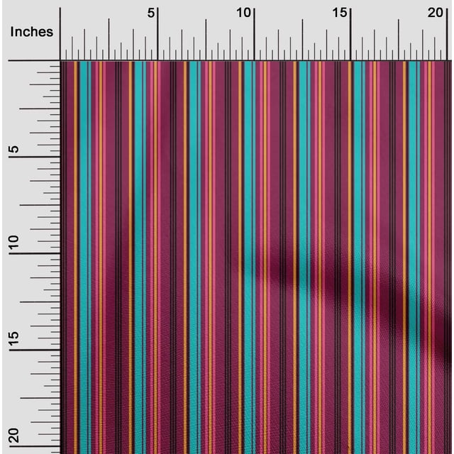 oneOone Cotton Silk Fabric Multicolor Stripe Print Fabric BTY 42 Inch Wide