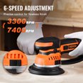 thumbnail image 3 of VEVOR Random Orbital Sander 6'' DA & GA Dual-Action Sander 10 PCS Sandpapers 6 Speeds, 3 of 9