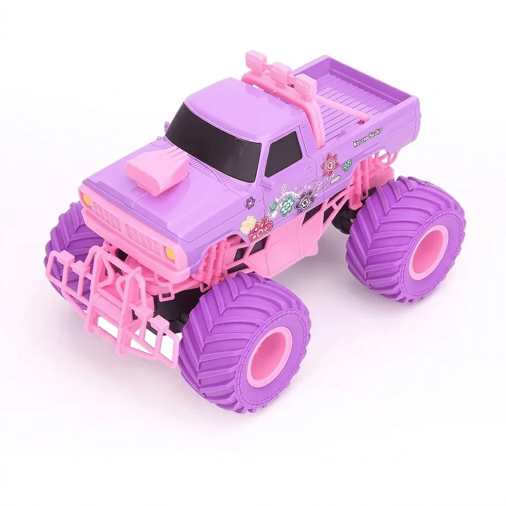 Funtogether Toys 1:16 Scale 2.4GHz RC All-Terrain Off-Road Monster & Beetle Bug Cars, Remote Control Toys for Girls Ages 6-12, Pink & Purple with Gift Box