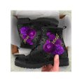 thumbnail image 3 of UKAP Women Leather Boot Floral Short Bootie Lace Up Ankle Boots Work Booties Waterproof Purple Rose 7.5, 3 of 6