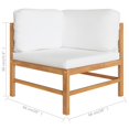 thumbnail image 5 of vidaXL Corner Sofa with Cream Cushions Solid Teak Wood, 5 of 5