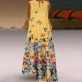 thumbnail image 3 of YUNAFT Robes pour Femmes Liquidation Femmes Grande Taille Imprimé Papillon Quotidien Sans Manches Vintage Bohème Col en V Robe Maxi Solde, 3 of 9