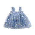 thumbnail image 4 of Birdeem Robe d'Été Adorable pour Bébé Filles Robe Douce Sans Manches à Bretelles Imprimé Fleurs Dentelle Robe d'Été, 4 of 12