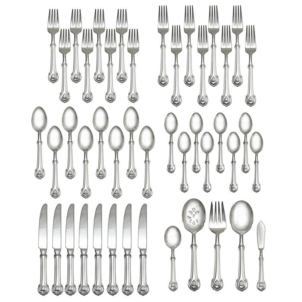 Wallace Napoleon Bee Ensemble de Coutellerie en Acier Inoxydable 18/10 de 45 Pcs (Service pour Huit)