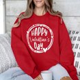 thumbnail image 2 of Penkiiy Chandail en Molleton de la Saint-Valentin pour Femmes Imprimé Cœur d'Amour Pull Décontracté à Manches Longues Blouse de la Saint-Valentin TP Rouge, 2 of 7