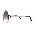 thumbnail image 4 of Luxury Designer Style Rimless Hippie Round Circle Lens Sunglasses Gold Smoke, 4 of 4