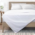 thumbnail image 1 of Bare Home Ultra-Soft Sheet Set - Premium 1800 Collection - Deep Pockets - 5-Pieces - Split King, Pinstripe - White/Midnight, 1 of 7