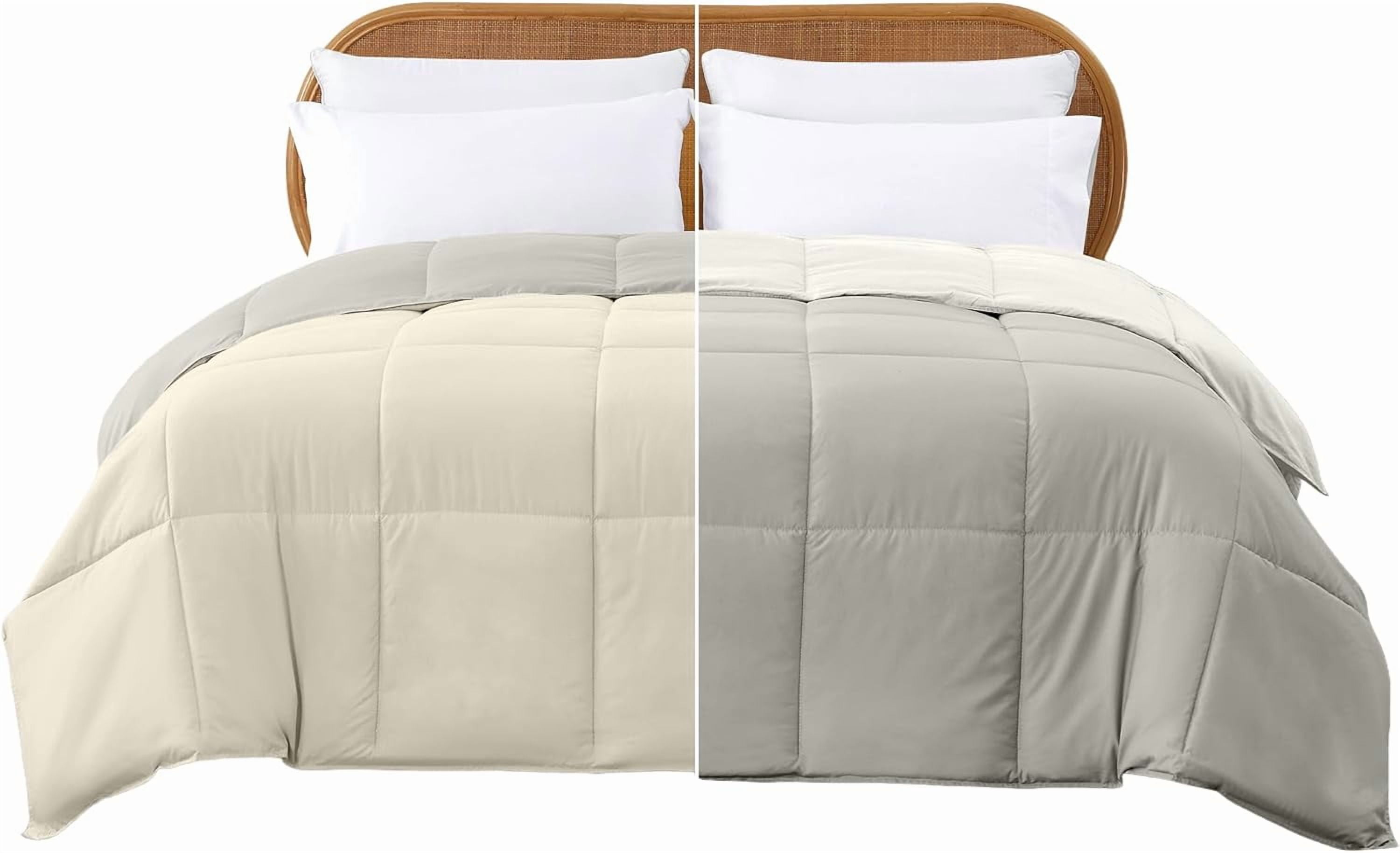 Modern Threads Down Alternative Reversible Comforter Ivory/Taupe California King