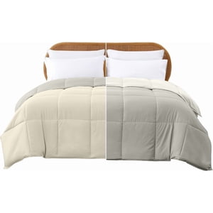 Modern Threads Down Alternative Reversible Comforter Ivory/Taupe California King