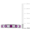thumbnail image 3 of Tangelo 0.88 Carat T.G.W. Created Ruby and Created White Sapphire Sterling Silver Anniversary Ring, 3 of 5