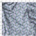 thumbnail image 4 of Soimoi Blue Modal Satin Fabric Crabs Ocean Decor Fabric Printed Yard 42 Inch Wide, 4 of 6