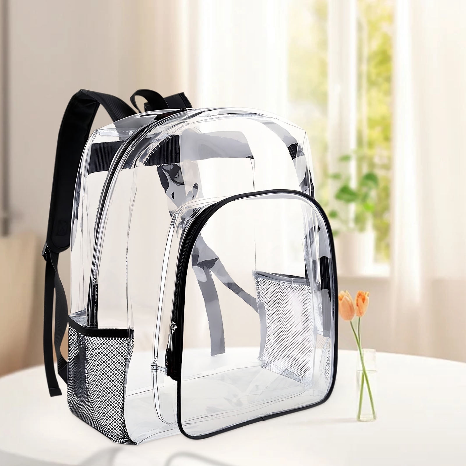 EGNMCR Back to School, Gift for Kids Transparent Backpack Waterproofs Pvc Storage Bag Large Capacity Student Schoolbag Leisure Backpack a backpack
