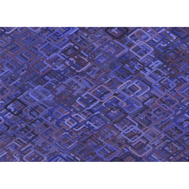Ahgly Company Tapis d'Intérieur Rectangulaire Transitionnel Bleu Lavable à la Machine, 2 Pieds x 5 Pieds