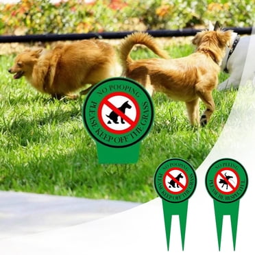 WIFKLSIIPG 2 Pack Double Special Dog Sign No Peeing Dog Sign with Stake Stop Dogs From Peeing(Green)