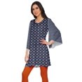 thumbnail image 2 of Moomaya Robes Tuniques Courtes Femmes Manches Kimono Kurti Imprimé Mini Tenue d'Été, 2 of 5