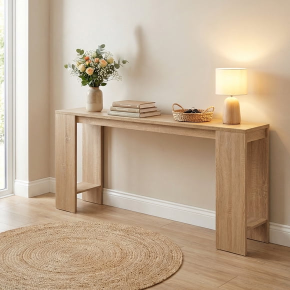 Costway 71 Inches Long Console Table, Farmhouse Entryway Table ,Wooden Narrow Sofa Table