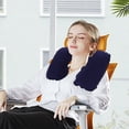 thumbnail image 4 of XZNGL Inflatable U Shaped Neck Pillow PVC Flocked Travel Cervical Support Cushion for Aviation Camping Outdoor Home Office Use, 4 of 6