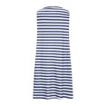 thumbnail image 4 of yoeyez Robes d'Été pour Femmes 2025 Grande Taille Décontractées à Rayures Débardeur Mini Robe d'Été Col Rond Coupe Ample Sans Manches Robe de Vacances Plage avec Poches Bleu,TTG, 4 of 5
