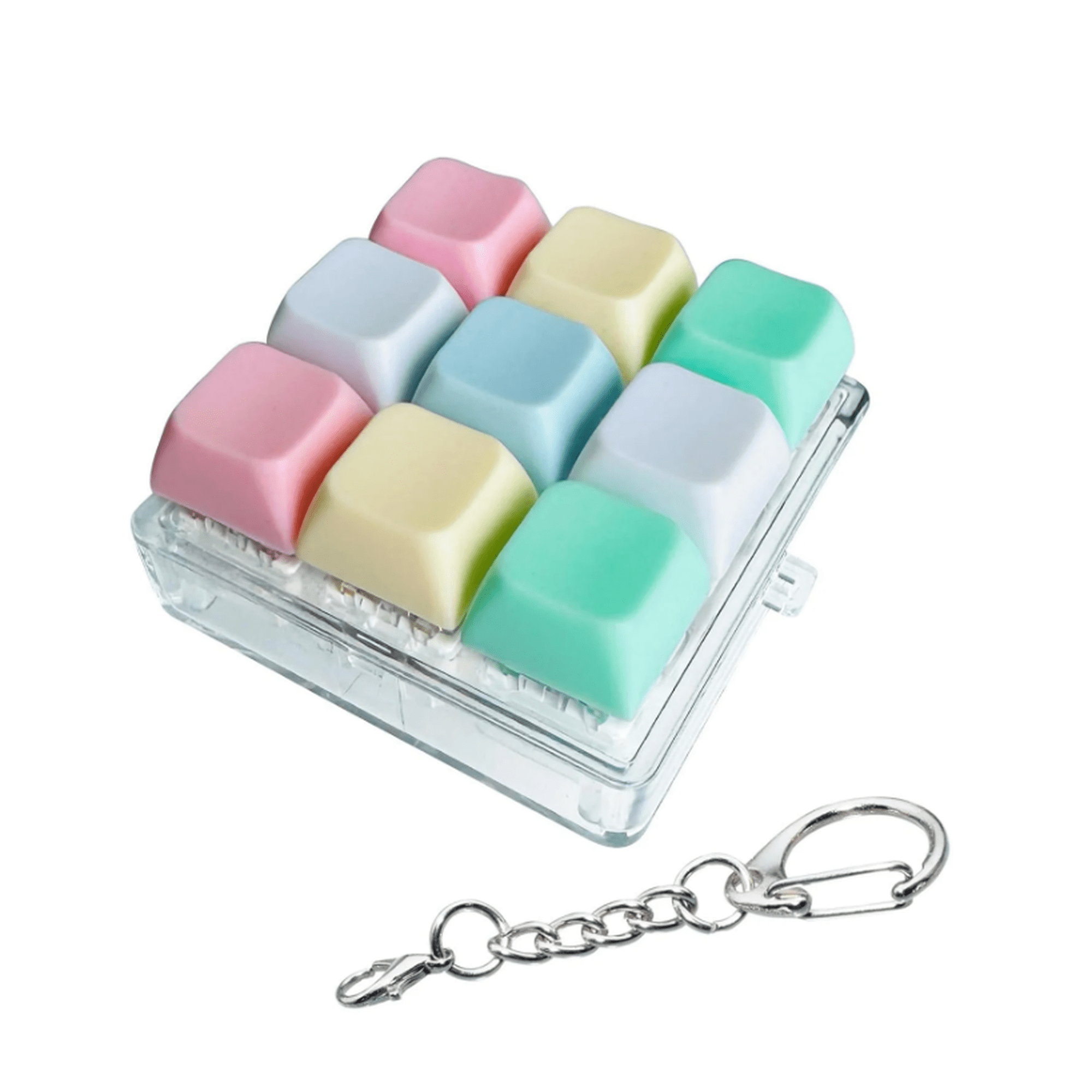 1 pièce Jouet anti-stress 9-en-1 pour clavier, porte-clés anti-stress pour clavier, boutons de clavier anti-stress, jouet à presser avec les doigts