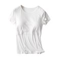 thumbnail image 3 of Haut Blouse T-Shirt de Maternité à Col Rond Uni à Manches Courtes pour Allaitement pour Femmes Enceintes, 3 of 3