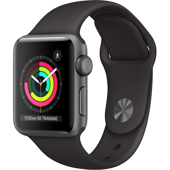 Refurbished Apple Watch Series 3 Aluminum 38mm A1858 (GPS Only, No Cellular) Space Gray (Grade B)