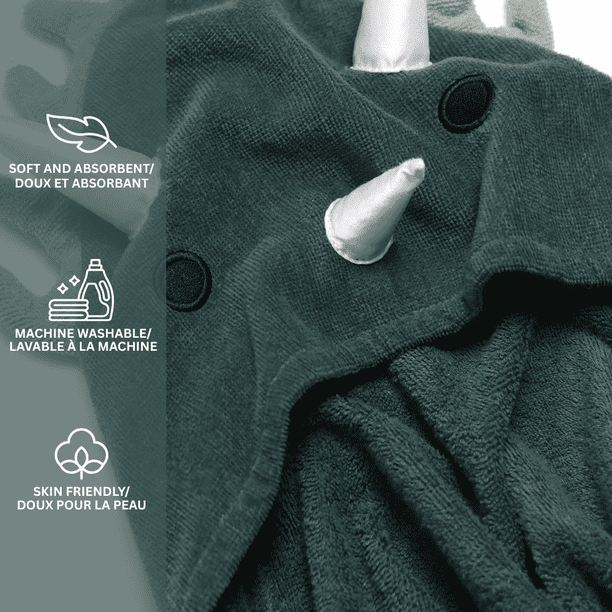 Mainstays Kids Hooded Towel, Soft & Durable, 100% Cotton, Dinosaur