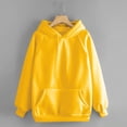 thumbnail image 2 of KIHOUT Spring Winter Womens Tops Fashion Casual Winter Solid Color Long Sleeve Button Pocket Hooded Sweatshirt, 2 of 6