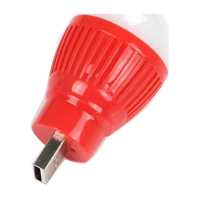 maskred Camping Hiking USB Light Bulb without Switch Portable Lightbulbs Bedroom Hotel Emergency Flashlight Lantern Lighting Red 1Set