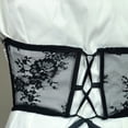 thumbnail image 4 of Women Pearl Lace Back Lace Up Tummy Control Underbust Shaper Shapewear - For Weekend Lounging, 4 of 6