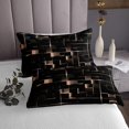 thumbnail image 3 of YST Black Geometric Bedspread Set, Stereoscopic Square Coverlet, King Size, Glowing Neon Geometry, 3 of 3