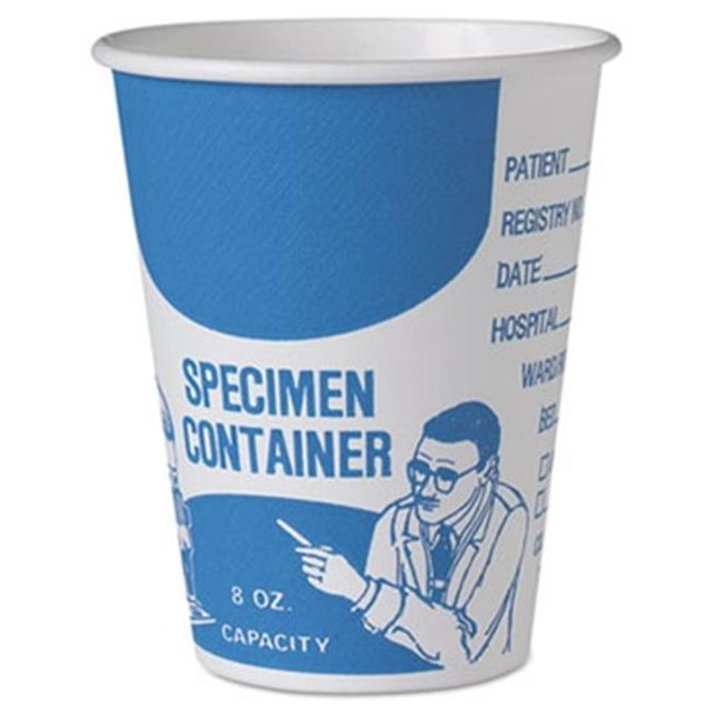 Solo Gobelets SCCSC378 8 oz Gobelets à Échantillons en Papier Poly Simple Face, Bleu et Blanc