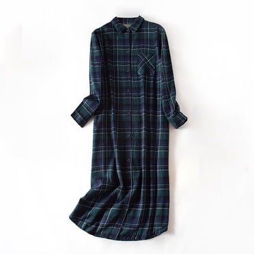 Chemise de Nuit en Flanelle pour Femme à Manches Longues, en Coton Doux et Pelucheux, Robe de Nuit avec Boutons devant, Robe de Nuit Chaude et Confortable pour l'Hiver par Hontri