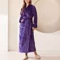 thumbnail image 2 of MeetoTime Women's Full Length Robe, Warm and Cozy Fleece Bathrobe, Unisex Man Woman Robe Loungewear, 2 of 6