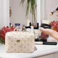 thumbnail image 2 of Portable Large Capacity Cosmetic Bag with Small Floral Storage and Portable Quilted with Cute Flowers, 2 of 3