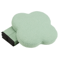 thumbnail image 3 of Bouclair Sage Green Bouclé Clover Shaped Collapsible Storage Ottoman Footstool Bedroom Living Room, 3 of 5