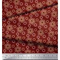 thumbnail image 2 of Soimoi Red Poly Georgette Fabric Artistic Floral Printed Fabric 1 Yard 52 Inch Wide, 2 of 5