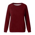 thumbnail image 4 of Hauts à Manches Longues pour Femmes Mode Femmes Décontracté Manches Longues Col Rond Uni Chandail pour Dames Hauts Blouse Blouses à Manches Longues pour Femmes Hauts à Manches Longues Hauts pour Femmes Manches Longues, 4 of 4