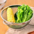 thumbnail image 4 of LSLJS Thickened Stainless Steel Vegetable Washing Basin- Household Kitchen Drainage Basket- Rice Washing Basket-fruit Basin-rice Washing Sieve-circular Mesh Sieve, Drainage Basket, 4 of 9