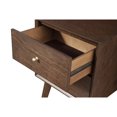 thumbnail image 3 of Alpine Furniture Flynn Table de Nuit Moderne Mi-Siècle à 2 Tiroirs, Noyer, 3 of 3