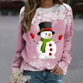 thumbnail image 2 of Femmes Pulls- Pull Drop Épaule Col Rond Manches Longues Noël Tricot Sweat-Shirts Floraux Décontractés Tops pour Automne/printemps/hiver Rouge L, 2 of 7