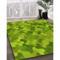 thumbnail image 3 of Ahgly Tapis d'Intérieur Lavable en Machine Carré Transitionnel Vert Lime Foncé, 5 Pieds Carré, 3 of 7