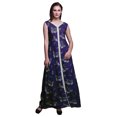 thumbnail image 1 of Bimba Feuilles Femmes Imprimé Fente avant Sans Manches Maxi Été Longue Robe Décontractée-Xx-Grand, 1 of 5