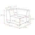 thumbnail image 5 of CorLiving Lida Greenish Grey Fabric Corner Wedge Sectional Seat, 5 of 5